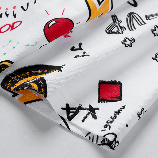 Värviline lühikeste varrukate ja ümara kaelusega meeste T-särk