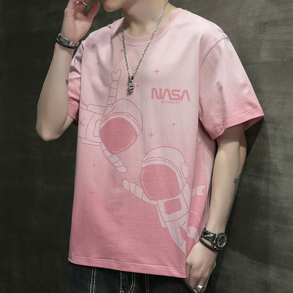 Vabaaja meeste lühikeste varrukatega T-särk – voogavad värvid