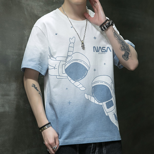 Vabaaja meeste lühikeste varrukatega T-särk – voogavad värvid