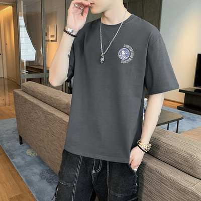 Meeste suvine lühikeste varrukate ja trükiga T-särk