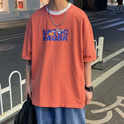 Ежедневна тениска с надписи и 3/4 ръкав