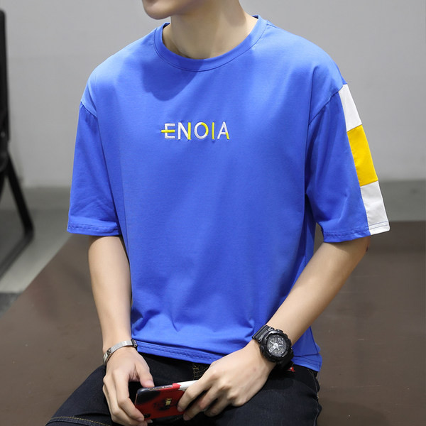 Ежедневна мъжка тениска с обло деколте и къс ръкав в няколко цвята