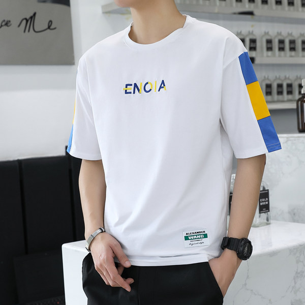 Ежедневна мъжка тениска с обло деколте и къс ръкав в няколко цвята