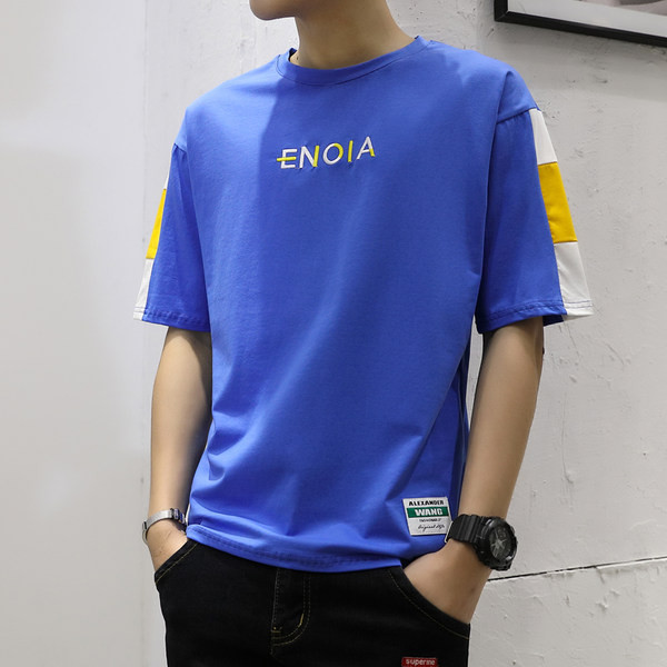 Ежедневна мъжка тениска с обло деколте и къс ръкав в няколко цвята