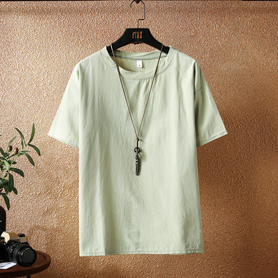 Μπλουζάκι  μονόχρωμο για άντρες με κοντά μανίκια