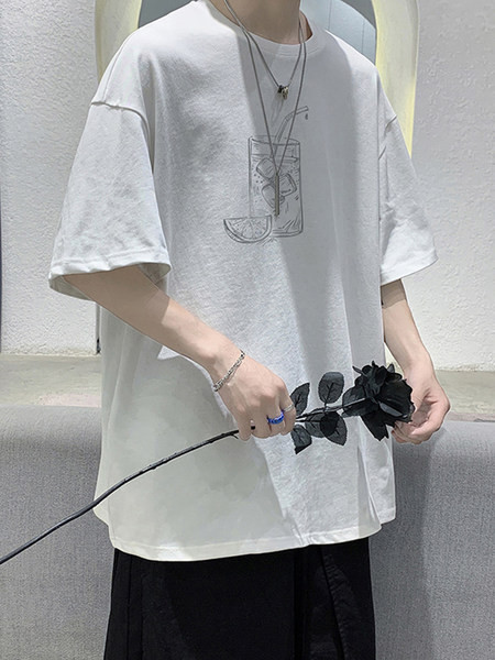 Puuvillane lai aplikatsiooniga T-särk meestele