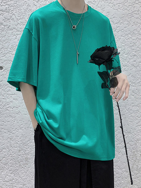 Puuvillane lai aplikatsiooniga T-särk meestele