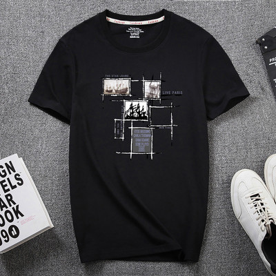 Ανδρικό μπλουζάκι με απλικέ και 3/4 μανίκια για άντρες