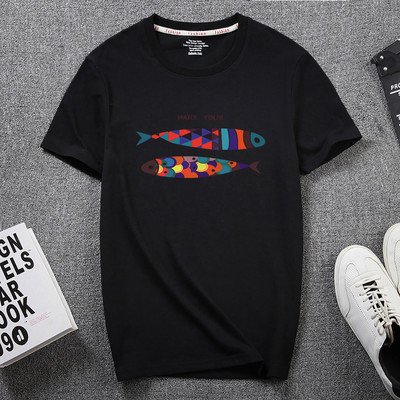 Ανδρικό μπλουζάκι με απλικέ και 3/4 μανίκια για άντρες