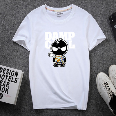 Meeste lühikeste varrukate ja aplikatsiooniga T-särk – ovaalne kaelus