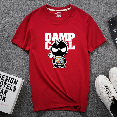 Meeste lühikeste varrukate ja aplikatsiooniga T-särk – ovaalne kaelus