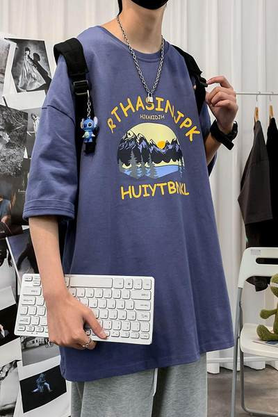 Casual μπλουζάκι με τύπωμα και 3/4 μανίκια