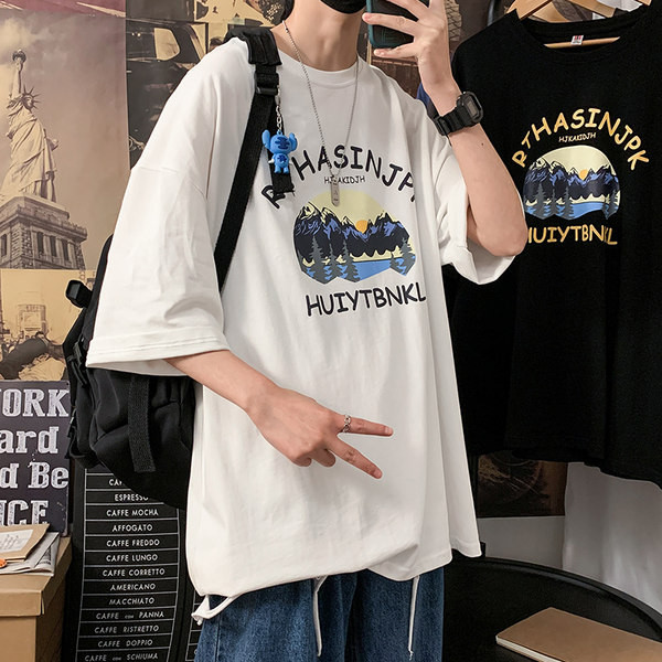 Casual μπλουζάκι με τύπωμα και 3/4 μανίκια