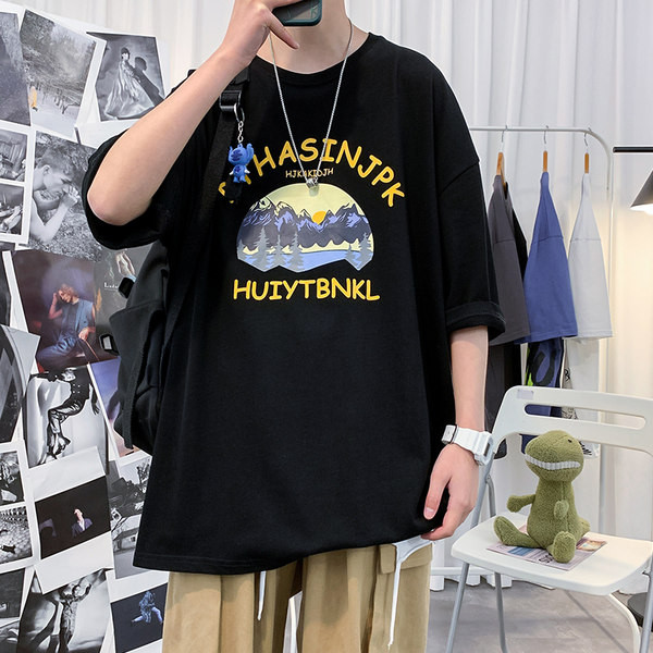 Casual μπλουζάκι με τύπωμα και 3/4 μανίκια