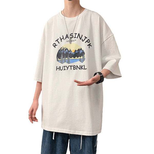 Casual μπλουζάκι με τύπωμα και 3/4 μανίκια