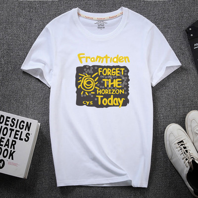 Uue mudeli lühikeste varrukate ja aplikatsiooniga vabaaja T-särk