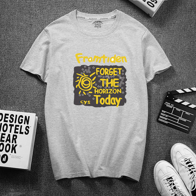 Uue mudeli lühikeste varrukate ja aplikatsiooniga vabaaja T-särk