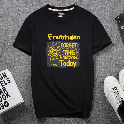 Uue mudeli lühikeste varrukate ja aplikatsiooniga vabaaja T-särk