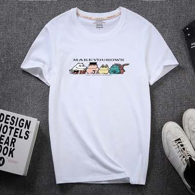 Uue mudeli lühikeste varrukate ja aplikatsiooniga vabaaja T-särk