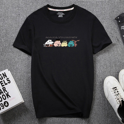 Uue mudeli lühikeste varrukate ja aplikatsiooniga vabaaja T-särk