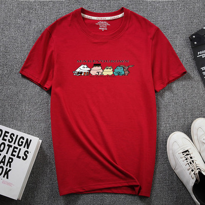 Uue mudeli lühikeste varrukate ja aplikatsiooniga vabaaja T-särk