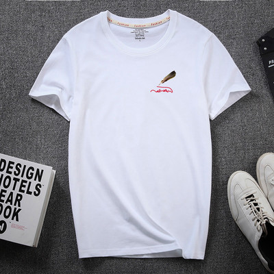 Uue mudeli lühikeste varrukate ja aplikatsiooniga vabaaja T-särk