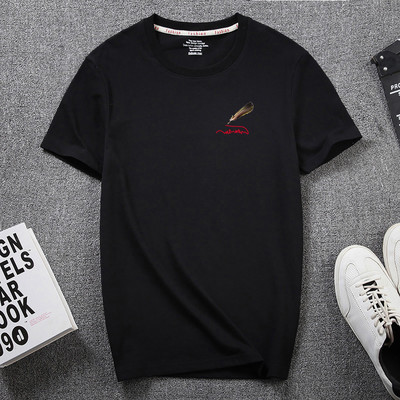 Uue mudeli lühikeste varrukate ja aplikatsiooniga vabaaja T-särk