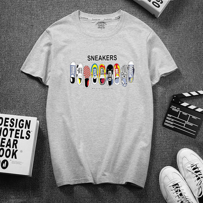 Uue mudeli lühikeste varrukate ja aplikatsiooniga vabaaja T-särk