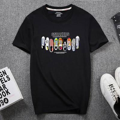 Uue mudeli lühikeste varrukate ja aplikatsiooniga vabaaja T-särk