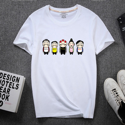 Uue mudeli lühikeste varrukate ja aplikatsiooniga vabaaja T-särk