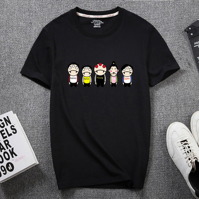 Uue mudeli lühikeste varrukate ja aplikatsiooniga vabaaja T-särk