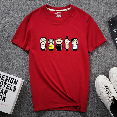 Uue mudeli lühikeste varrukate ja aplikatsiooniga vabaaja T-särk