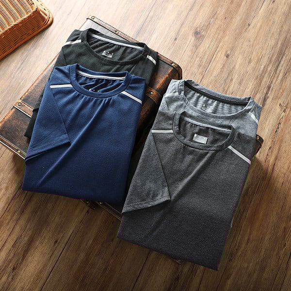 Ежедневна мъжка тениска с къс ръкав и О-образно деколте