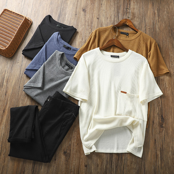 Ümara kaelusega vabaaja meeste T-särk