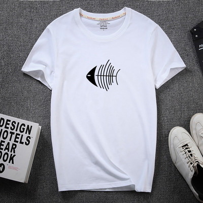 Meeste aplikatsiooni ja pealdisega 3/4 varrukatega T-särk