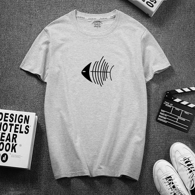 Meeste aplikatsiooni ja pealdisega 3/4 varrukatega T-särk