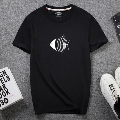 Meeste aplikatsiooni ja pealdisega 3/4 varrukatega T-särk