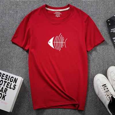 Meeste aplikatsiooni ja pealdisega 3/4 varrukatega T-särk