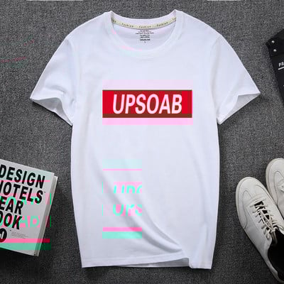 Meeste aplikatsiooni ja pealdisega 3/4 varrukatega T-särk