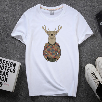 Meeste aplikatsiooni ja pealdisega 3/4 varrukatega T-särk