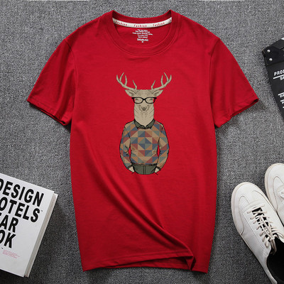 Meeste aplikatsiooni ja pealdisega 3/4 varrukatega T-särk