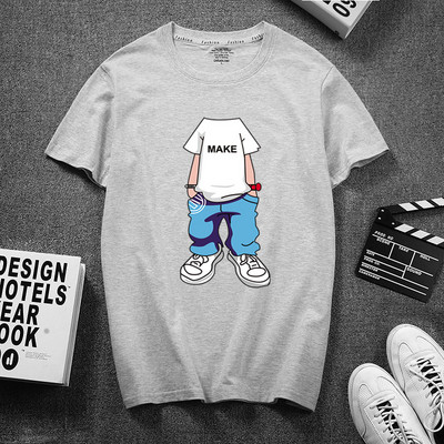 Meeste aplikatsiooni ja pealdisega 3/4 varrukatega T-särk