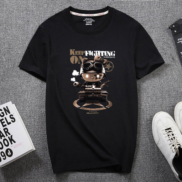 Meeste aplikatsiooni ja pealdisega 3/4 varrukatega T-särk