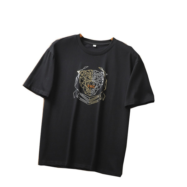 Lühikeste varrukate ja aplikatsiooniga meeste T-särk