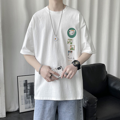 Μεγάλο καλοκαιρινό μπλουζάκι με 3/4 μανίκια και απλικέ