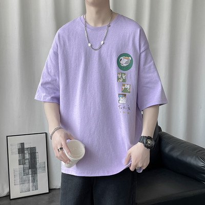 Μεγάλο καλοκαιρινό μπλουζάκι με 3/4 μανίκια και απλικέ