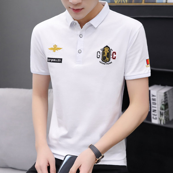 Moodne klassikalise krae, tikandi ja lühikeste varrukatega meeste pluus