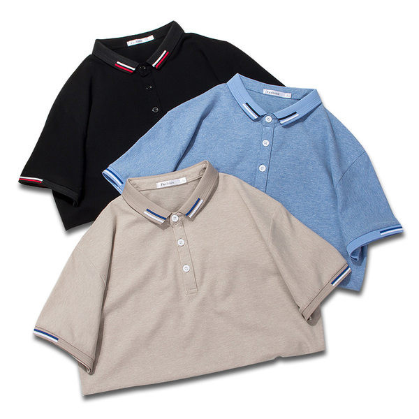 Uus mudel krae ja lühikeste varrukatega meeste pluus - kolme värvi