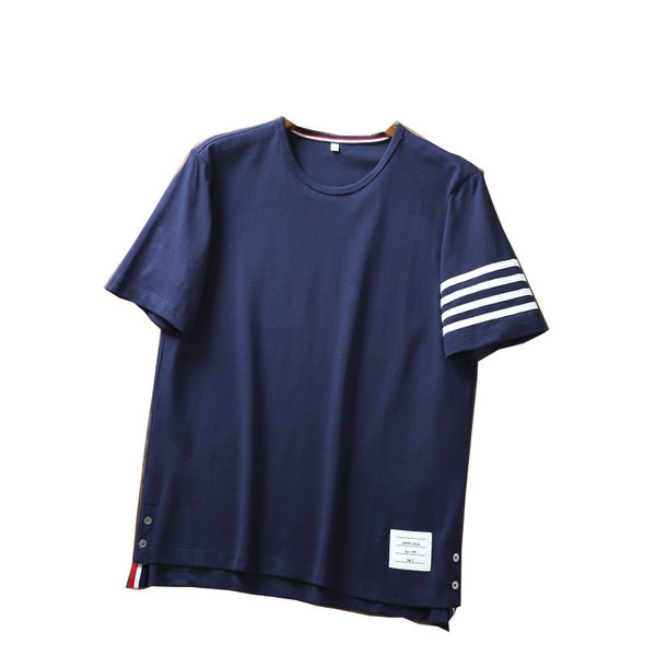 Ümara kaelusega ja lühikeste varrukatega vabaaja meeste T-särk