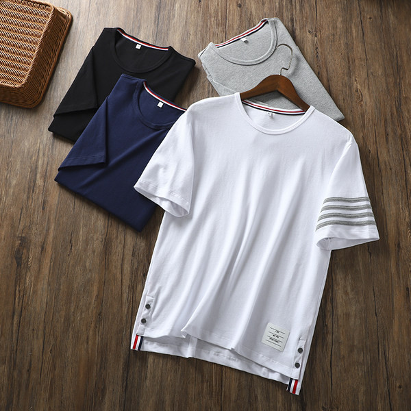 Ümara kaelusega ja lühikeste varrukatega vabaaja meeste T-särk